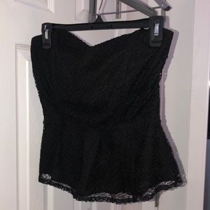 Black strapless top